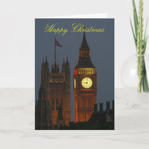 Cartão De Festividades Feliz Natal-Big Ben-Londres
