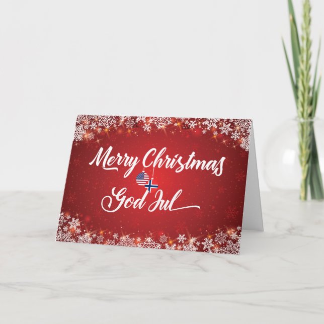 Cartão De Festividades Feliz Natal Bilíngue American Card (Frente)
