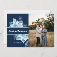Feliz Natal Blue Poinsettia