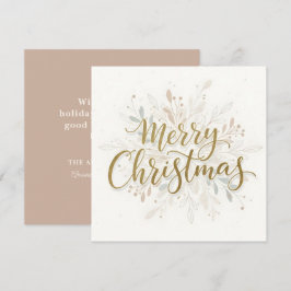 Cartão De Festividades Feliz Natal Boho Script
