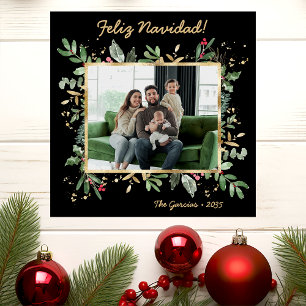 Cartão De Festividades Feliz Natal Botânica Moderna Foto Feliz Navidad