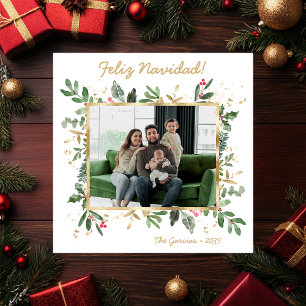 Cartão De Festividades Feliz Natal Botânica Moderna Foto Feliz Navidad