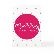 Feliz Natal Branco e Rosa com Pontos Dourados