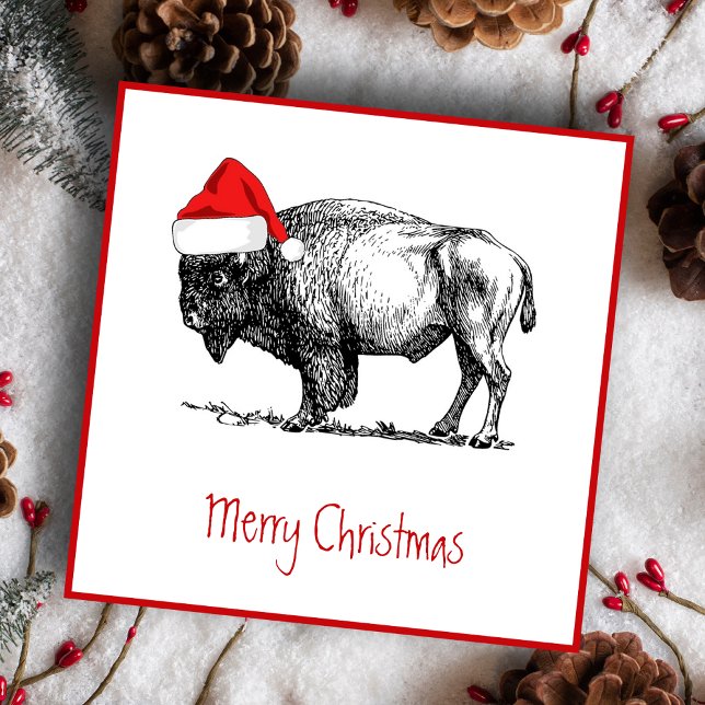 Cartão De Festividades Feliz Natal Buffalo (Criador carregado)