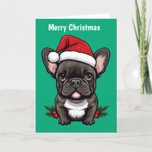 Cartão De Festividades Feliz Natal - Buldogue Francês