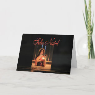 Cartão De Festividades Feliz Natal Burning candelas natal