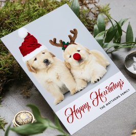 Cartão De Festividades Feliz Natal Cachorrinho Festa de Fotos de Natal