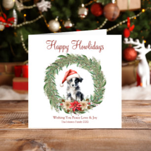 Cartão De Festividades Feliz Natal Cachorrinho Fofo de Border Collie