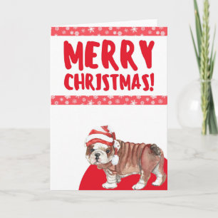 Cartão De Festividades Feliz Natal Cachorro Fofo