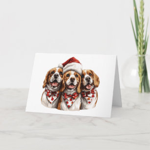 Cartão De Festividades Feliz Natal Cachorros de Beagle