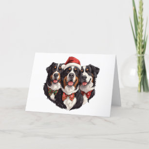 Cartão De Festividades Feliz Natal Cães de Montanha Berneses