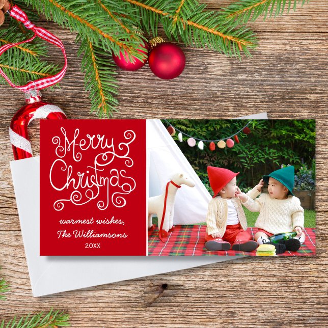 Cartão De Festividades Feliz Natal Caligrafia Imundável Foto (Criador carregado)