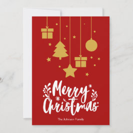 Cartão De Festividades Feliz Natal Caligrafia Red Christmas Card