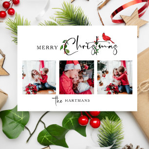 Cartão De Festividades Feliz Natal Calliografia Botânica 3 Foto