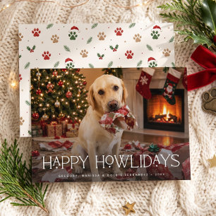 Cartão De Festividades Feliz Natal Canino Cachorro Foto Divertida Natal