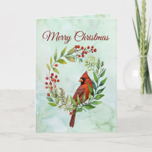 Cartão De Festividades Feliz Natal Cardinal Clássico
