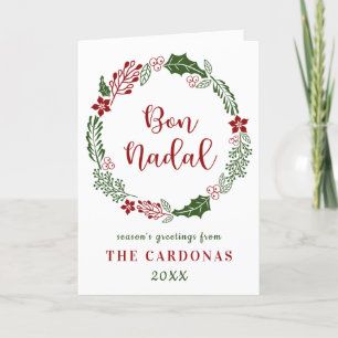 Cartão De Festividades Feliz Natal Catalão, Bon Nadal, Personalizado