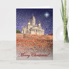 Cartão De Festividades Feliz Natal / Catedral de Helsínquia