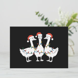 Cartão De Festividades Feliz Natal Chapéu do Papai Noel Patos Férias Nata