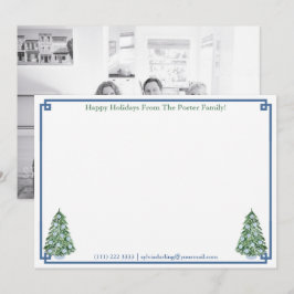 Cartão De Festividades Feliz Natal Chinoiserie Foto Chic Em Inverso