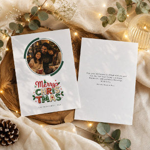 Cartão De Festividades Feliz Natal Círculo Moderno Foto