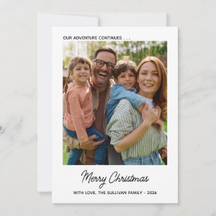 Cartão De Festividades Feliz Natal Colagem de Família de 4 Fotos