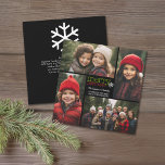 Cartão De Festividades Feliz Natal - Colagem de Fotos - carta no verso<br><div class="desc">VOCÊ TAMBÉM PODE TER IMPRESSÃO A CARTA NA PARTE TRASEIRA! Um design moderno de férias com 4 fotos e um floco de neve caprichoso.</div>