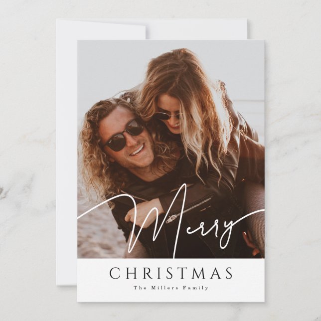 Cartão De Festividades Feliz Natal Colagem Elegante 4 Feriado Fotográfico (Frente)