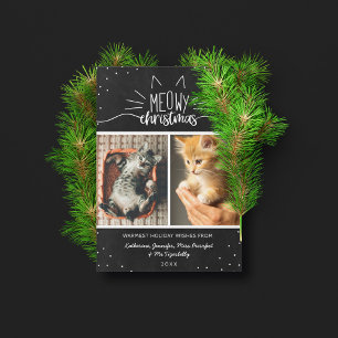 Cartão De Festividades Feliz Natal - Colagem Fotográfica de Dois Gatos