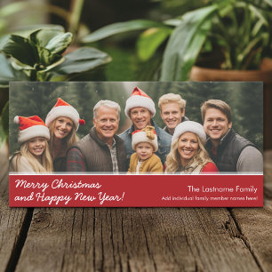 Cartão De Festividades Feliz Natal com 1 foto panorâmica horizontal