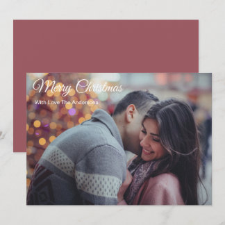 Cartão De Festividades Feliz Natal Com Amor Foto Romântica de Família