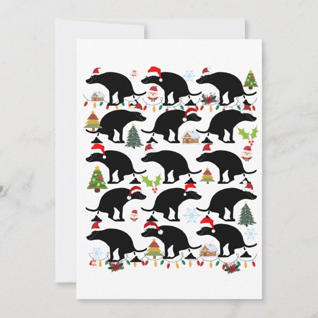 Cartão De Festividades Feliz Natal com Cães Pooping (Frente)