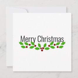 Cartão De Festividades Feliz Natal com Holly