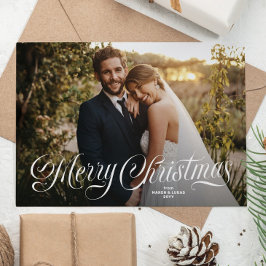 Cartão De Festividades Feliz Natal com letra estilosa simples foto