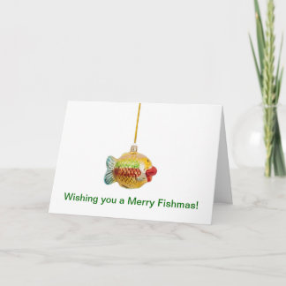 Cartão De Festividades Feliz Natal com peixe. Feliz de natal! Peixe