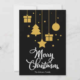 Cartão De Festividades Feliz Natal Com Presentes Pretos