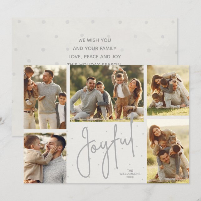 Cartão De Festividades Feliz Natal com Várias Fotografias (Frente/Verso)