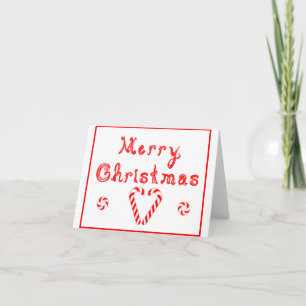 Cartão De Festividades Feliz Natal Corações Bengalas de Peppermint Redemo