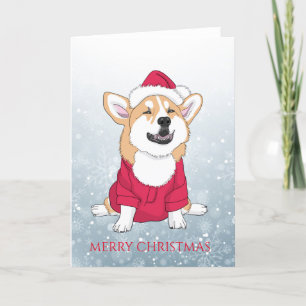Cartão De Festividades Feliz Natal Corgi