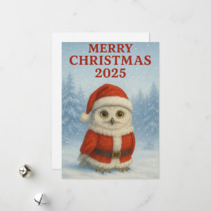 Cartão De Festividades Feliz Natal Coruja 