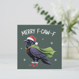 Cartão De Festividades Feliz Natal Corvo Engraçado Sarcástico