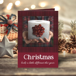 Cartão De Festividades Feliz Natal Covid de Papel de Banheiro