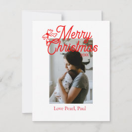 Cartão De Festividades Feliz Natal crianças arcos vermelhas foto elegante