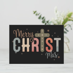 Cartão De Festividades Feliz Natal Cruz Religioso Família Cristã