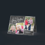 Cartão De Festividades Feliz Natal da colagem da foto do quadro do Natal<br><div class="desc">Envie os desejos para o Feliz Natal com este cartão moderno do feriado que caracteriza uma colagem da foto em um fundo do estilo do quadro.</div>