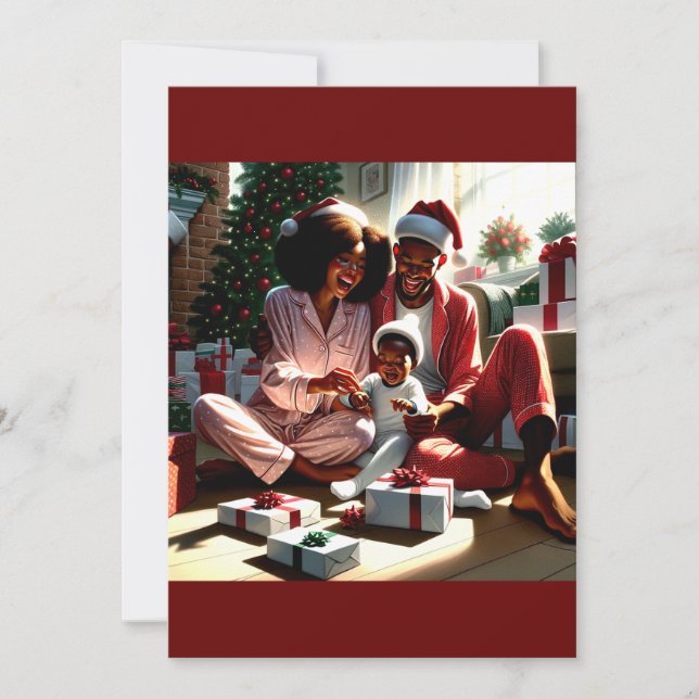 Cartão De Festividades Feliz Natal da Família (Frente)