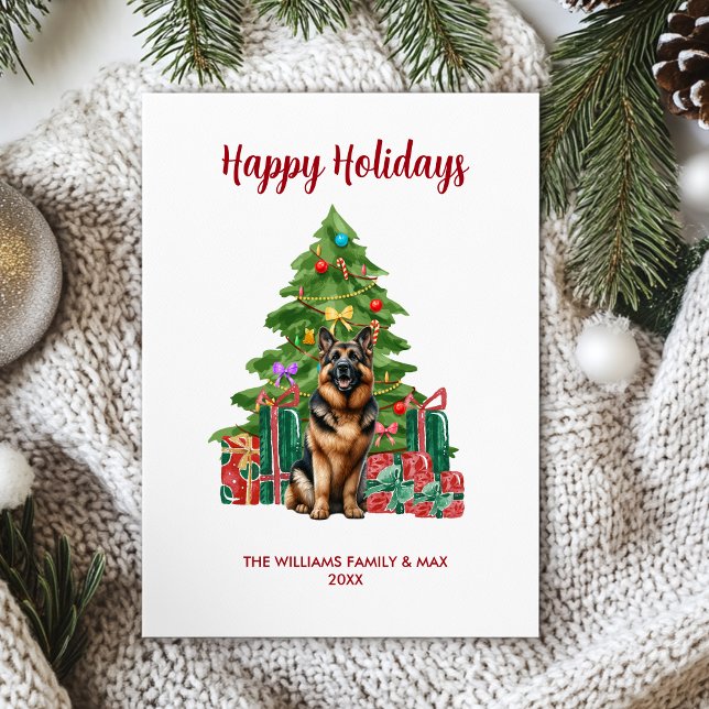 Cartão De Festividades Feliz Natal da família de cães German shepherd (Criador carregado)