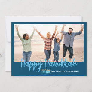 Cartão De Festividades Feliz Natal da Família Hanukkah