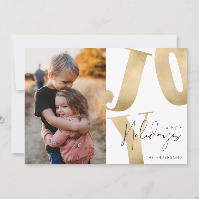 Cartão De Festividades Feliz Natal da família Joy (Frente)