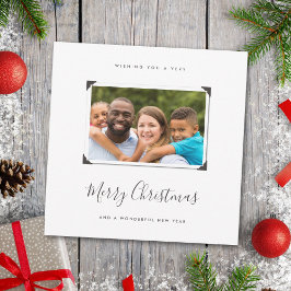 Cartão De Festividades Feliz Natal da Família Minimalista Simples